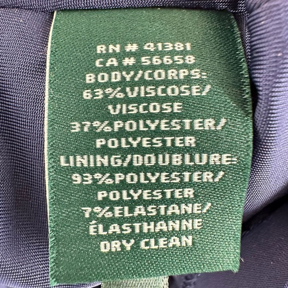 Lauren Ralph Lauren Navy Blue Sleeveless Fit & Flare Midi Dress Career Cocktail‎ - Picture 4 of 8